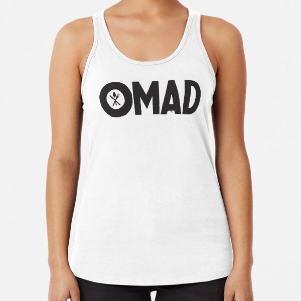 OMAD: One Meal a Day (White) Racerback Tank Top