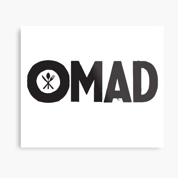 OMAD: One Meal a Day (White) Metal Print