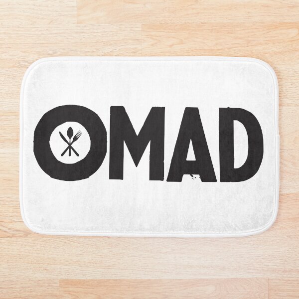 OMAD: One Meal a Day (White) Bath Mat