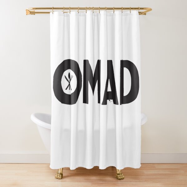 OMAD: One Meal a Day (White) Shower Curtain