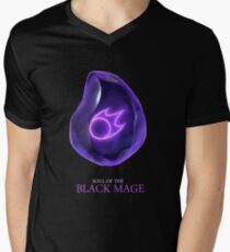 Seele des schwarzen Magiers -schwarz T-Shirt mit V-Ausschnitt