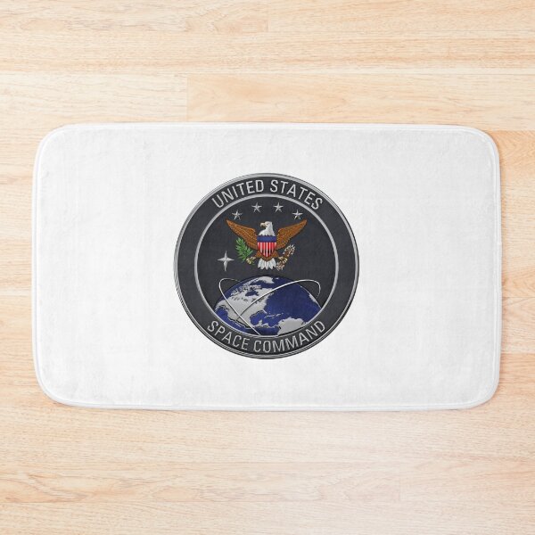 Item preview, United States Space Command - USSPACECOM Emblem over White Leather designed and sold by Serge Averbukh Art Studio.