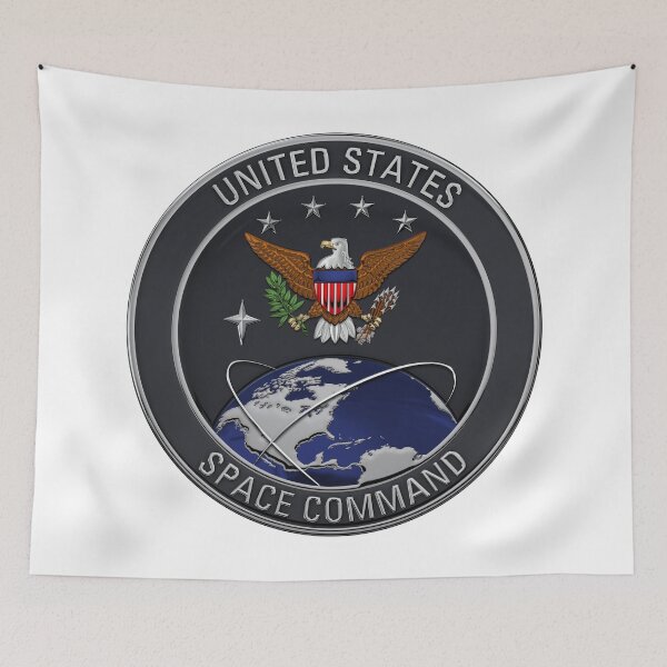 Item preview, United States Space Command - USSPACECOM Emblem over White Leather designed and sold by Serge Averbukh Art Studio.