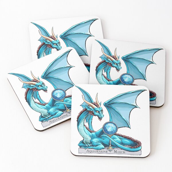 Item preview, Birthstone Dragon: March Aquamarine Illustration designed and sold by stephsmith.