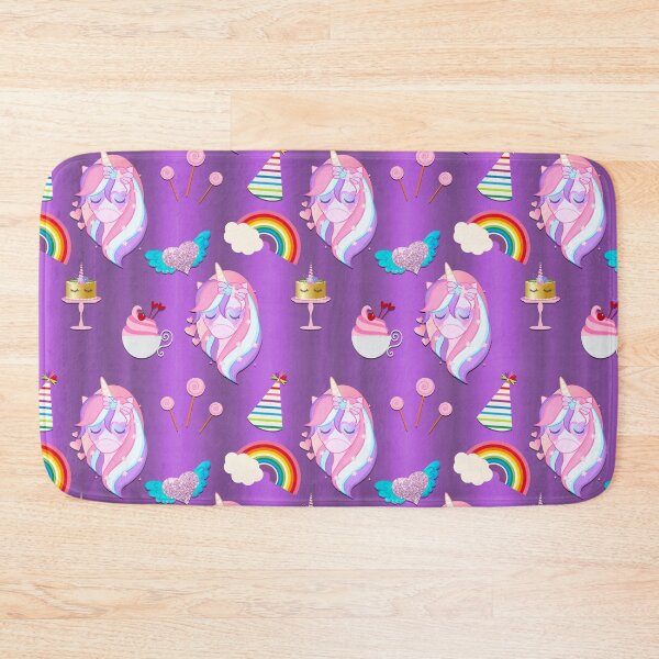 Item preview, Cute Pink Unicorn Party on Purple designed and sold by GraphicAllusion.