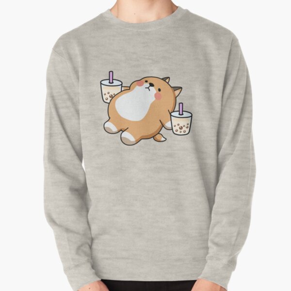 Lazy Shiba Loves Boba! Pullover Sweatshirt