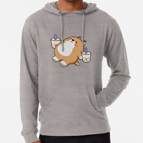 Lazy Shiba liebt Boba! Leichter Hoodie