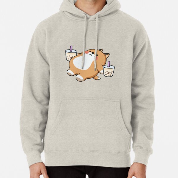 Lazy Shiba Loves Boba! Pullover Hoodie