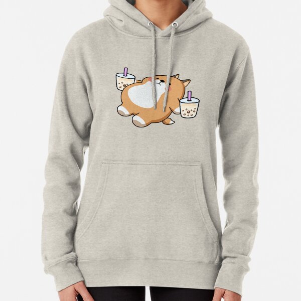 Lazy Shiba Loves Boba! Pullover Hoodie