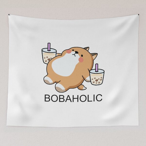 Item preview, Lazy Bobaholic Shiba Loves Boba! designed and sold by SirBobalot.