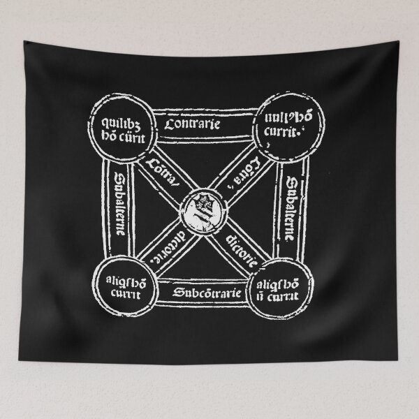 Item preview, Medieval Square of Opposition (Black Background) designed and sold by Maureen Eckert.