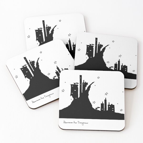 Item preview, Cows on Dark Cliff City Under Stars designed and sold by Adventures Are Dangerous.