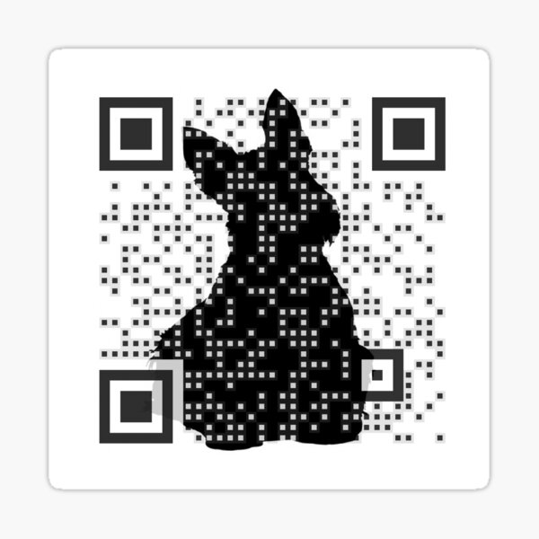 Dog Logo QR Code Sticker