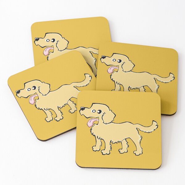 Item preview, Golden Retriever - Cream (Full Body) YELLOW BG designed and sold by TheChicken.
