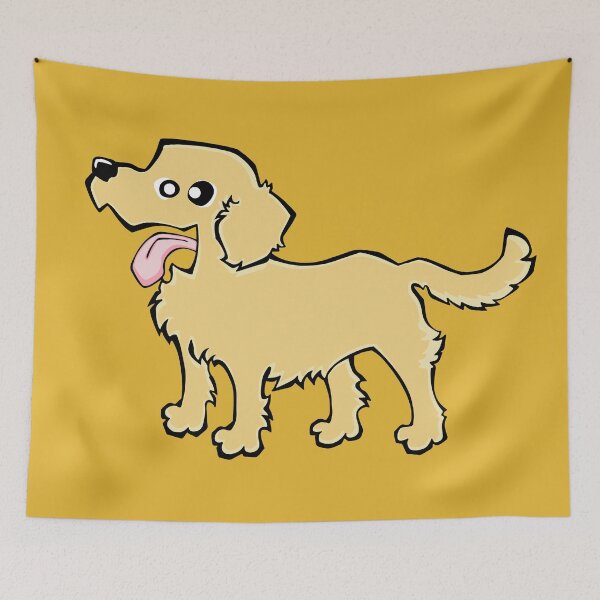 Item preview, Golden Retriever - Cream (Full Body) YELLOW BG designed and sold by TheChicken.