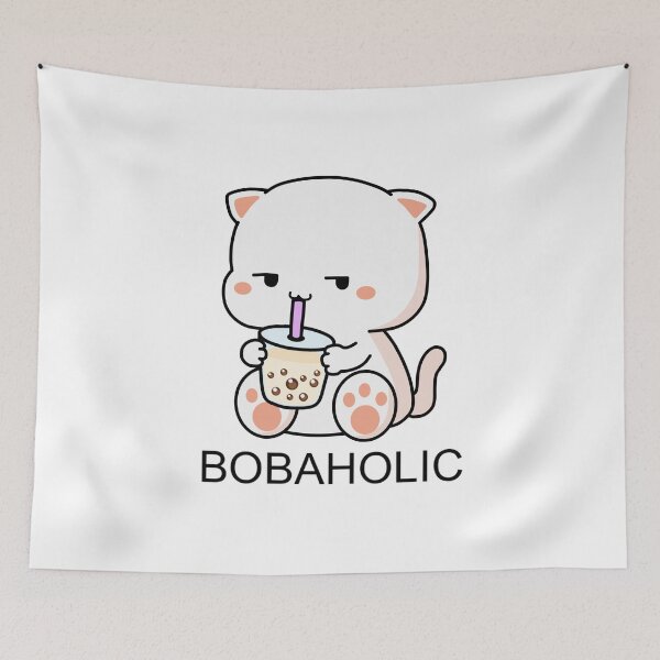 Item preview, Bobaholic Kitty Loves Boba! designed and sold by SirBobalot.