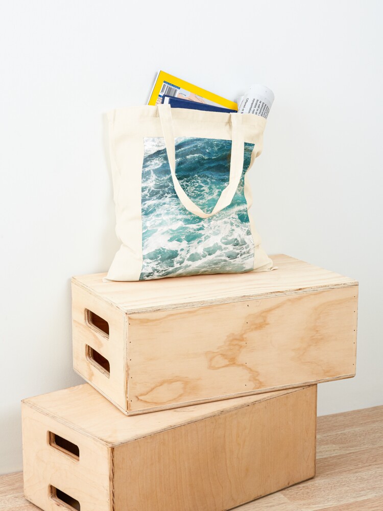 Alternate view of Blue Ocean Waves Tote Bag