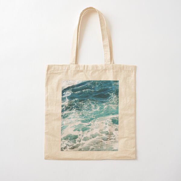 Blue Ocean Waves Cotton Tote Bag