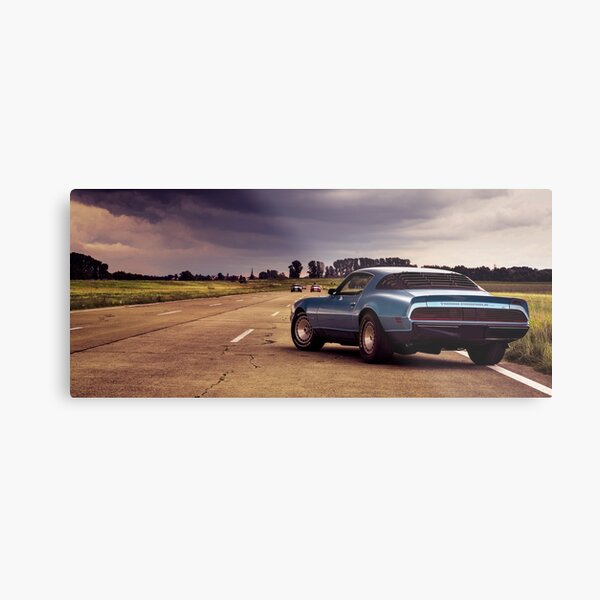 A blue Pontiac Firebird Trans Am Metal Print
