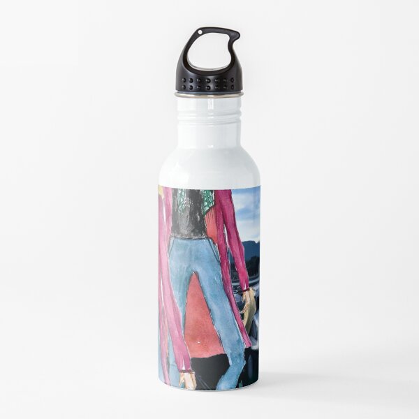 Time To Hit the Road Fashion Illustration Water Bottle