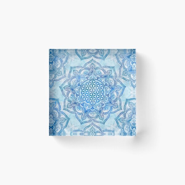 Item preview, Flower of Life in Lotus - Gentle Sky Blue designed and sold by k9printart.