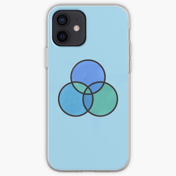 shades of green and blue circles iPhone Soft Case