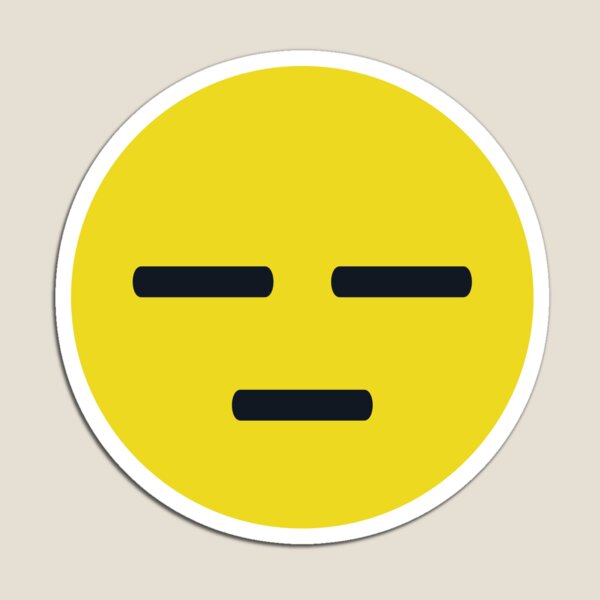 Aperçu de l'œuvre Smiley sans expression, visage neutre, bouche droite, émoticône, emoji mignon et drôle créée et vendue par Torch.