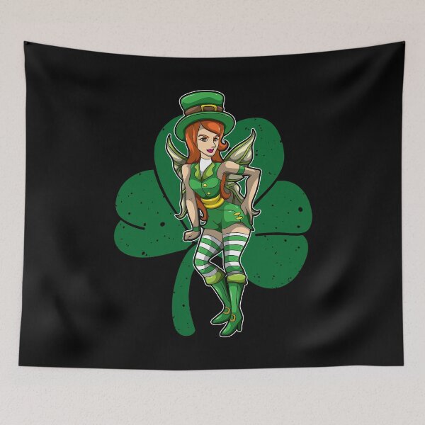 Item preview, Green Fairy With Cloverleaf - Irish Beauty designed and sold by anziehend.