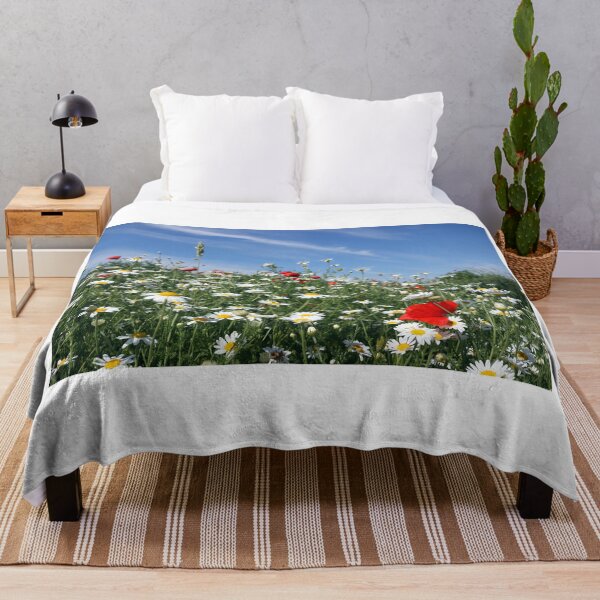 Item preview, chamomile and poppy flowers field in spring  designed and sold by goceris.