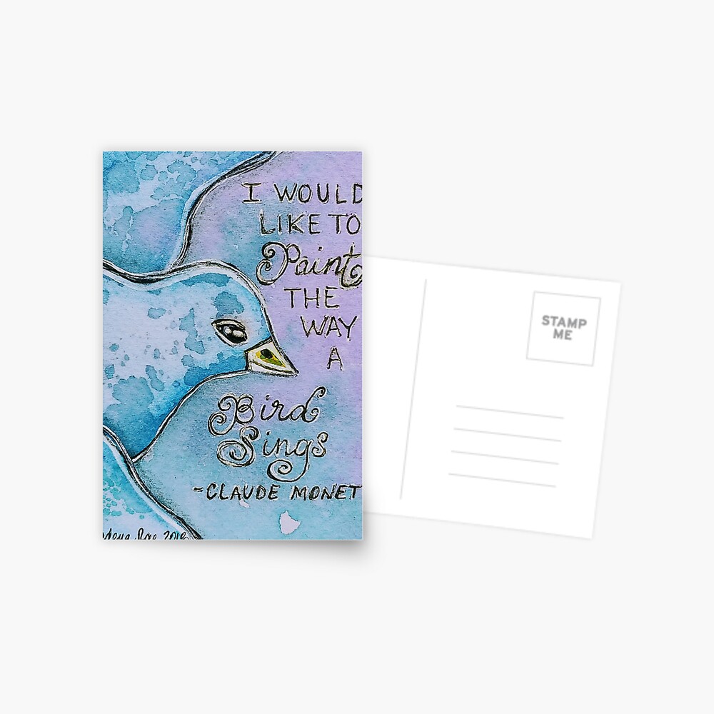 Carte De Vœux Peindre Comme Les Oiseaux Chante Claude Monet Par Ladenarae Redbubble