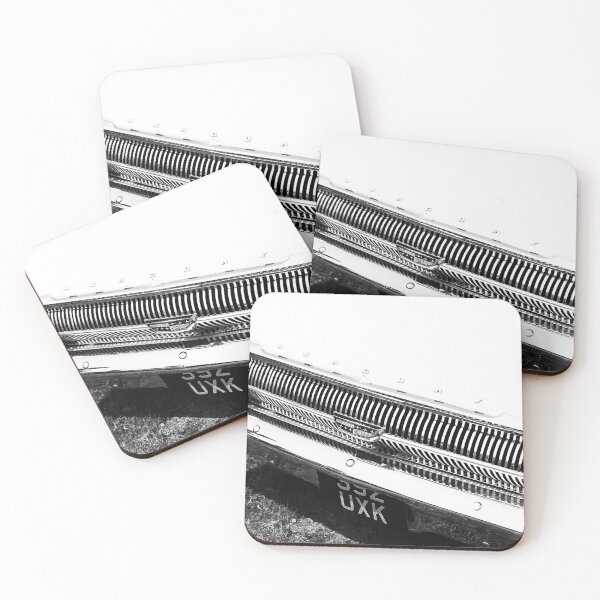 Item preview, A black and white image of the front of a white 1962 Mercury Monterey on display at a car show designed and sold by Graham Cornall.