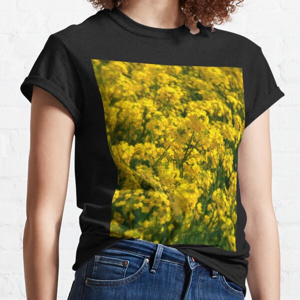Happy Golden Yellow Rapeseed Flowers Classic T-Shirt