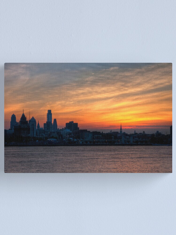 philadelphia skyline at sunset" canvas print by michaelmill redbubble philadelphia skyline at sunset"