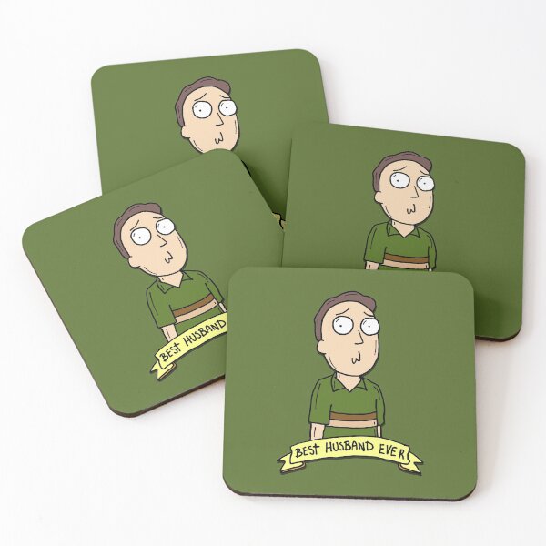 Jerry Smith from Rick and Morty™ Valentine's Day Gift: Best Husband Ever Coasters (Set of 4)