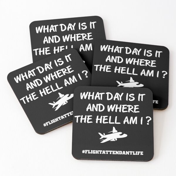 Funny flight attendant job Coasters (Set of 4)