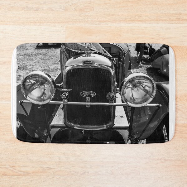 Item preview, A black and white image of the front of a green 1931 Lagonda 2 Litre T2 Low Chassis Tourer on display at a car show designed and sold by Graham Cornall.