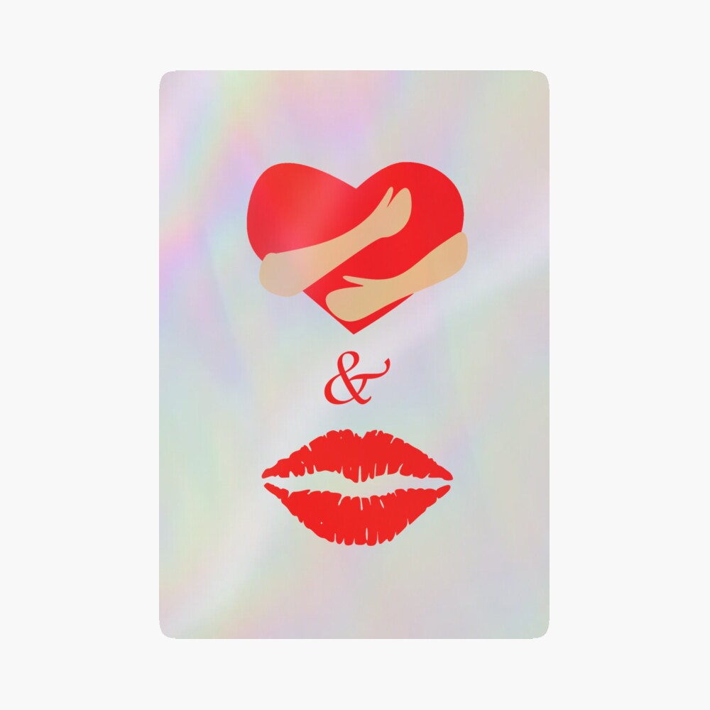 Citation De Saint-valentin Manuscrite Colorée De Câlins Et De Bisous