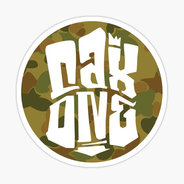 Cax One-Logo in Tarnfarben Sticker