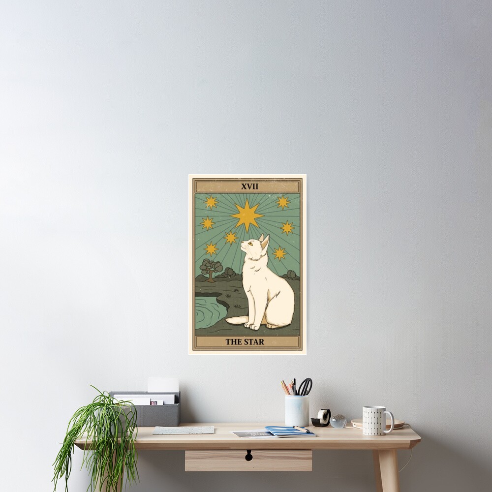 the star cat tarot Poster