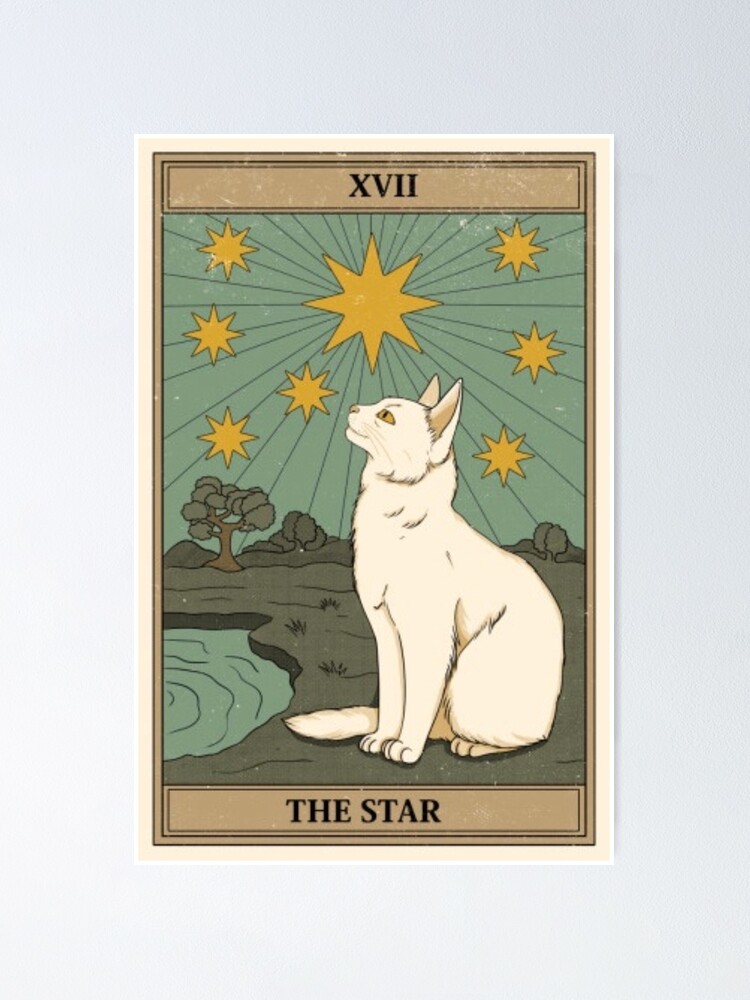 Alternate view of the star cat tarot Poster