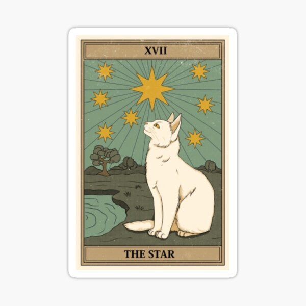 el tarot del gato estrella Pegatina
