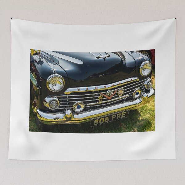 Item preview, The front of a blue 1957 Vauxhall Cresta on display at a car show designed and sold by Graham Cornall.