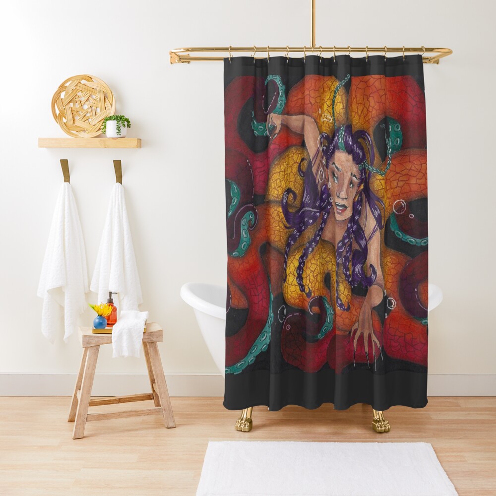 "Octopus" Shower Curtain by nottstarvingart Redbubble