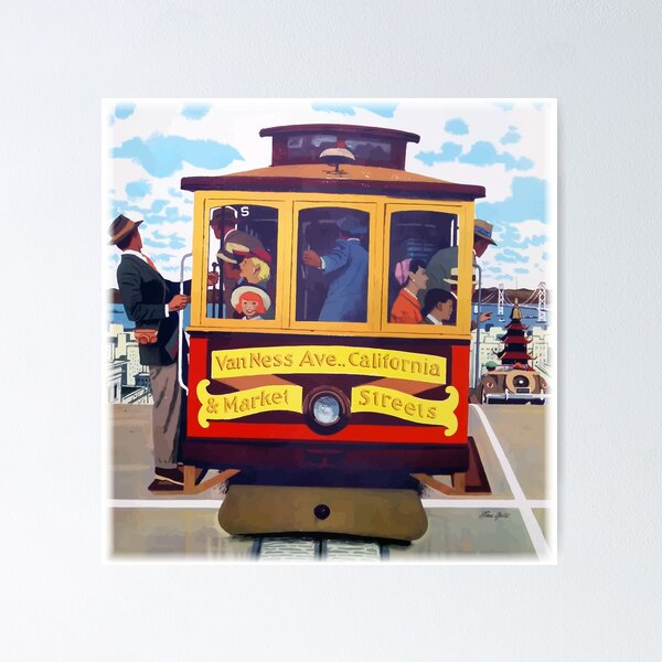 Aperçu de l'œuvre TÉLÉPHÉRIQUE DE SAN FRANCISCO créée et vendue par stickart-marek.