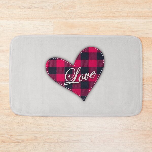 Item preview, Valentine's Day Buffalo Plaid Stitched Heart with word Love Romantic Valentine Plaid Heart design designed and sold by mashmosh.