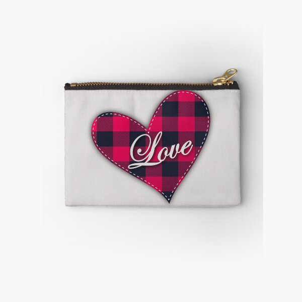 Item preview, Valentine's Day Buffalo Plaid Stitched Heart with word Love Romantic Valentine Plaid Heart design designed and sold by mashmosh.