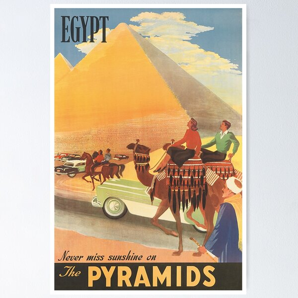 Item preview, Egypt Vintage Travel Poster designed and sold by vintagevivian.