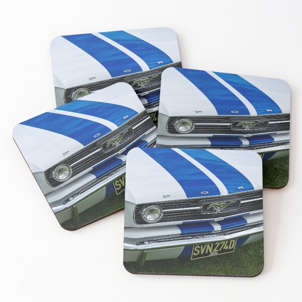 Item preview, The front of a white 1966 Ford Mustang on display at a car show designed and sold by Graham Cornall.