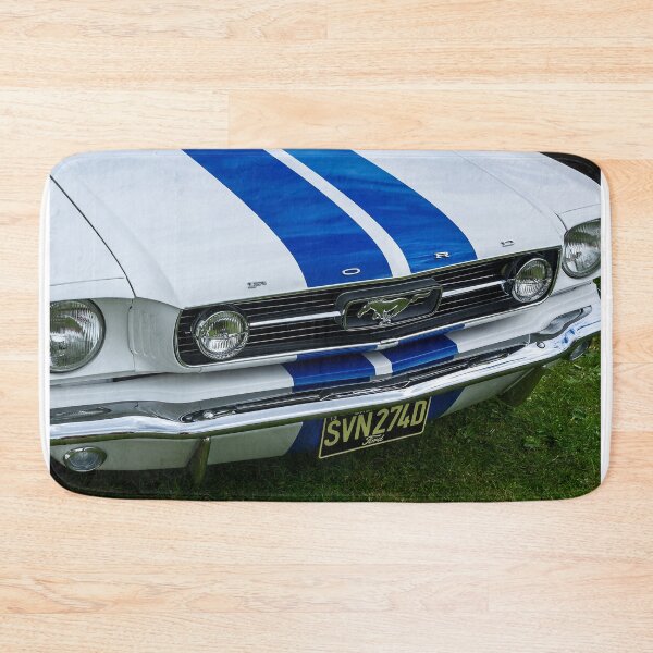 Item preview, The front of a white 1966 Ford Mustang on display at a car show designed and sold by Graham Cornall.