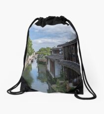 Water Village of Zhouzhuang Drawstring Bag